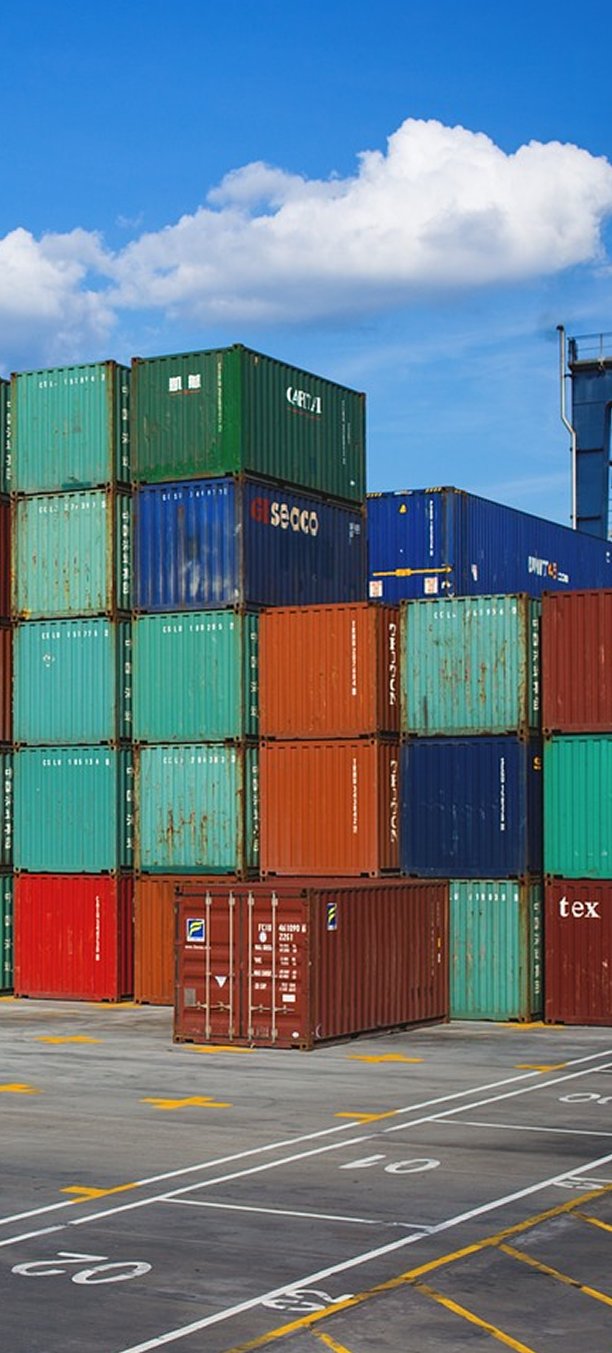 Shipping containers at port